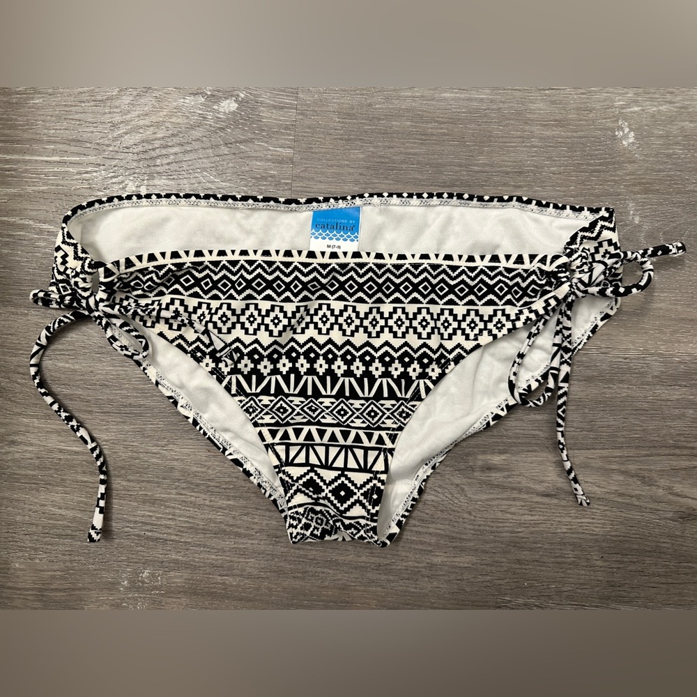 Collections by Catalina black&white bikini swim bottoms